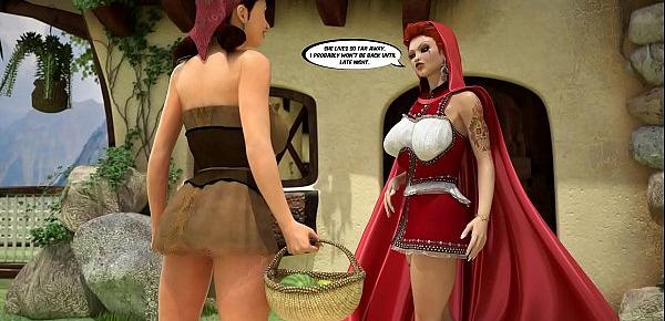  Mommy and lumberjacks. Little Red Riding Hood 3D comic